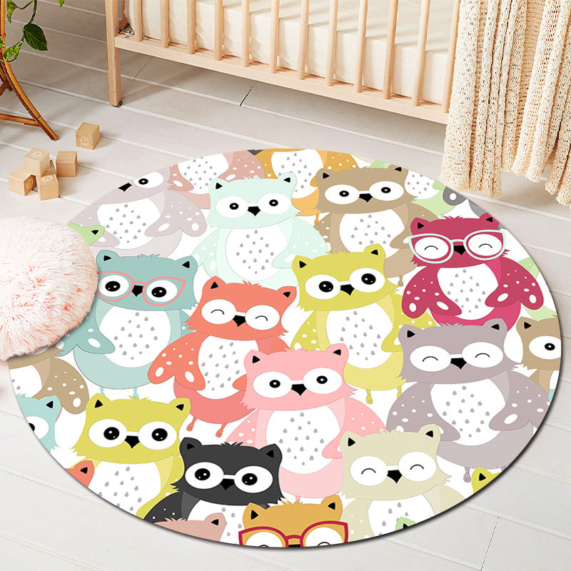 Kids Style Baby Room Rug Multi Color Comics Animal Area Carpet Synthetics Stain Resistant Washable Anti-Slip Rug Green Clearhalo 'Area Rug' 'Rug' 2106071