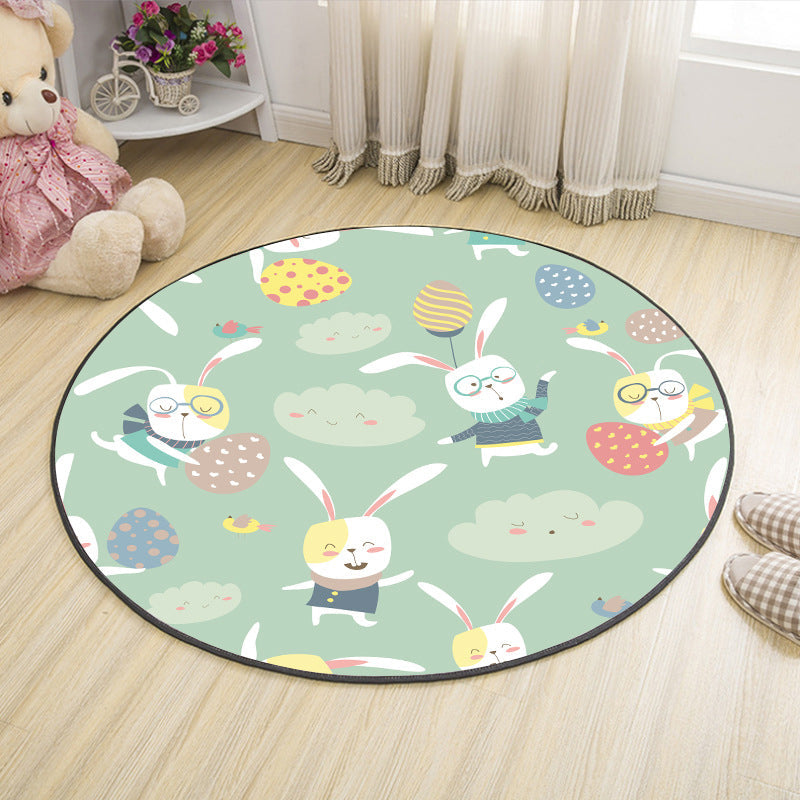 Cute Cartoon Indoor Rug Multicolor Animal Print Carpet Machine Washable Stain Resistant Non-Slip Rug for Nursery Light Green Clearhalo 'Area Rug' 'Rug' 2106081