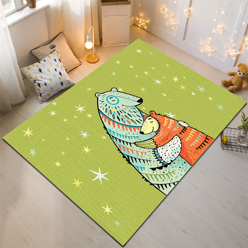 Nordic Style Animal Rug Multicolor Synthetics Carpet Washable Stain Resistant Non-Slip Rug for Childrens Bedroom Green Clearhalo 'Area Rug' 'Rug' 2106112