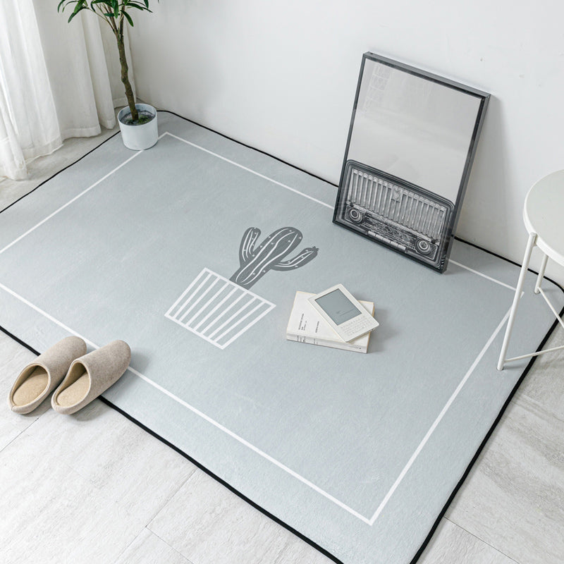 Multi Colored Geometric Rug Polyester Cartoon Area Rug Pet Friendly Anti-Slip Stain Resistant Carpet for Kids Bedroom Grey Clearhalo 'Area Rug' 'Rug' 2106176