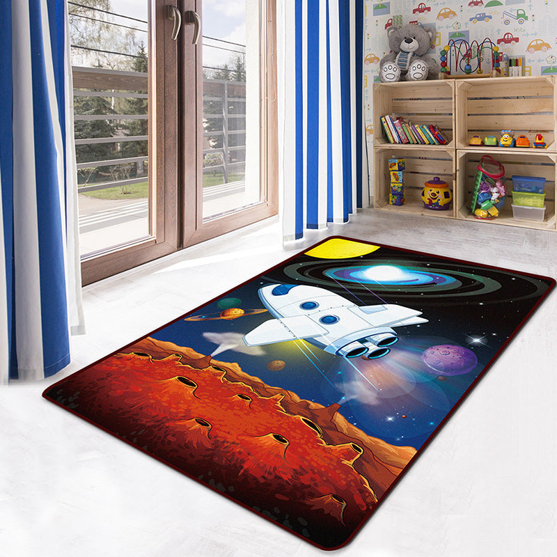 Multicolor Kids Playroom Rug Cartoon Digital Print Rug Polyester Anti-Slip Pet Friendly Stain Resistant Area Rug Red Brown Clearhalo 'Area Rug' 'Rug' 2106330