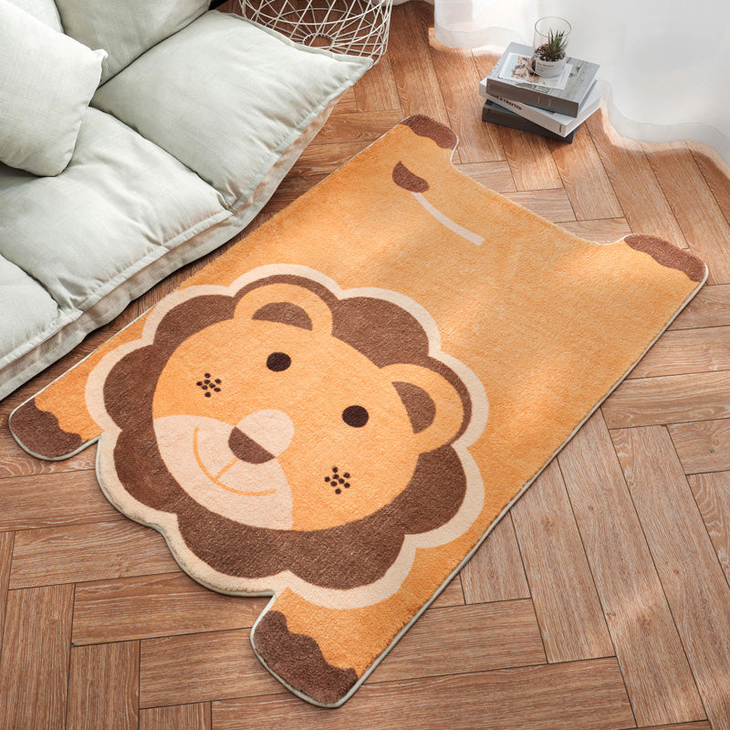 Irregular Shaped Animal Rug Multicolor Cartoon Carpet Synthetics Non-Slip Backing Machine Washable Pet Friendly Rug for Nursery Orange-Yellow Clearhalo 'Area Rug' 'Rug' 2106394