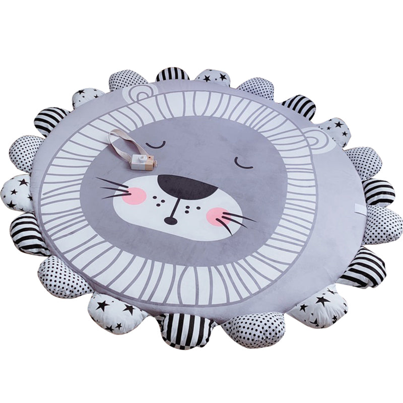 Floral Multi Colored Cartoon Rug Polyester Animal Patterned Rug Washable Stain Resistant Anti-Slip Backing Rug for Baby Room Clearhalo 'Area Rug' 'Rug' 2106409