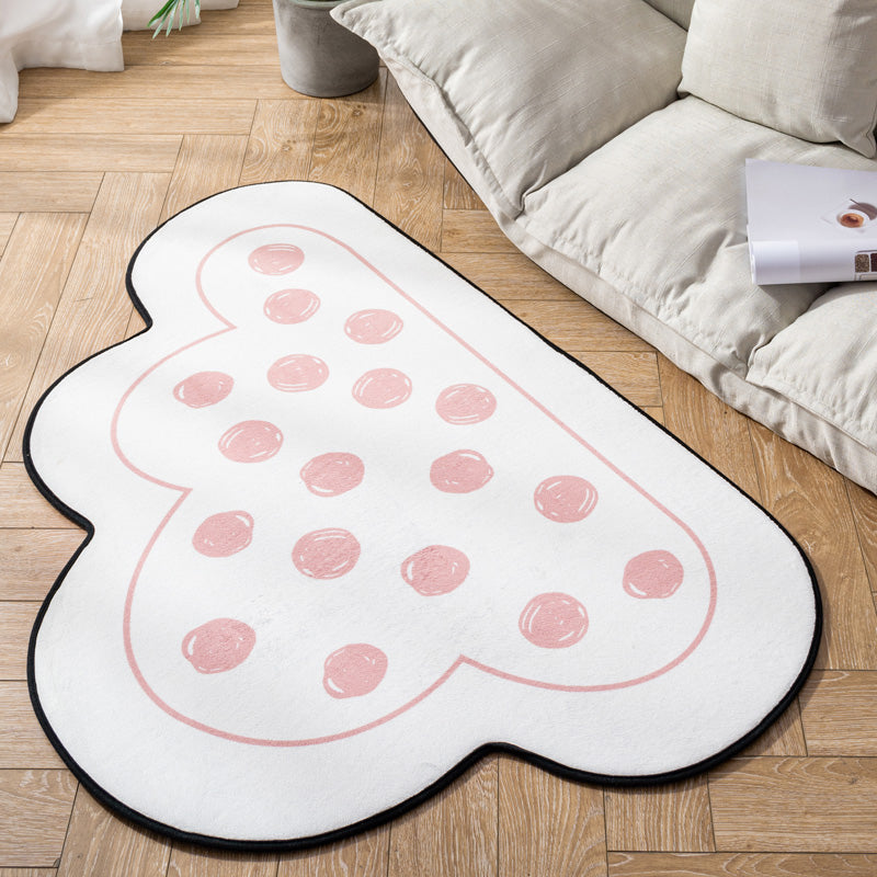 Novelty Kids Area Rug Multi Color Raindrop Cloud-Shaped Rug Anti-Slip Backing Washable Pet Friendly Carpet for Bedroom Light Pink Clearhalo 'Area Rug' 'Rug' 2106413