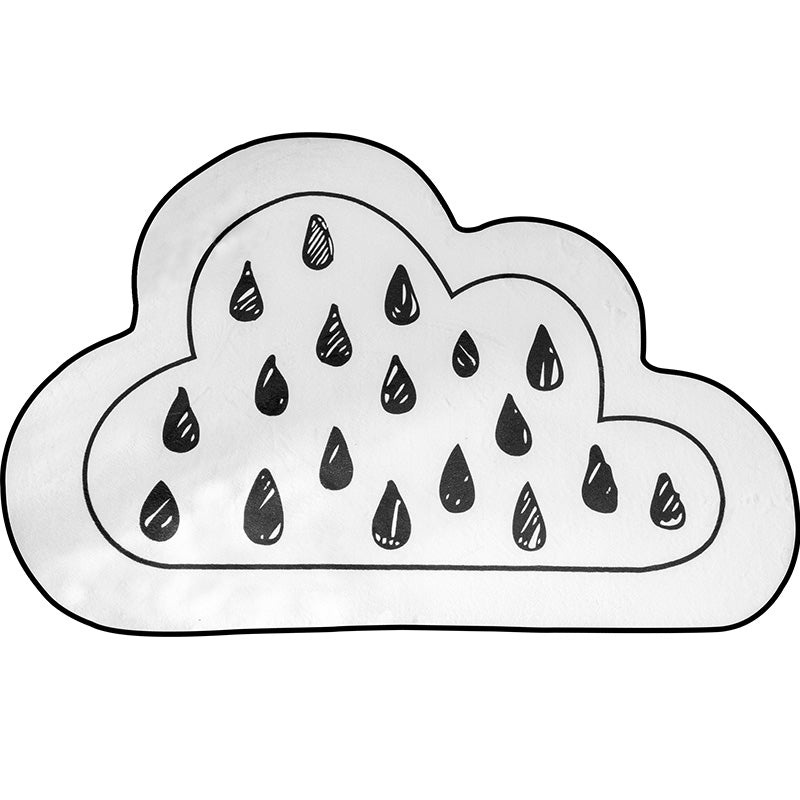 Novelty Kids Area Rug Multi Color Raindrop Cloud-Shaped Rug Anti-Slip Backing Washable Pet Friendly Carpet for Bedroom Clearhalo 'Area Rug' 'Rug' 2106415