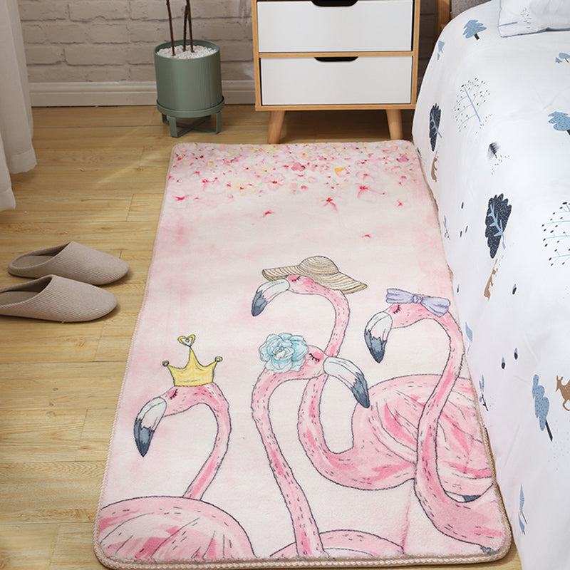 Kids Bedroom Area Rug Multi Colored Animal Sketch Rug Cotton Machine Wash Carpet Nude Pink Clearhalo 'Area Rug' 'Rug' 2106495