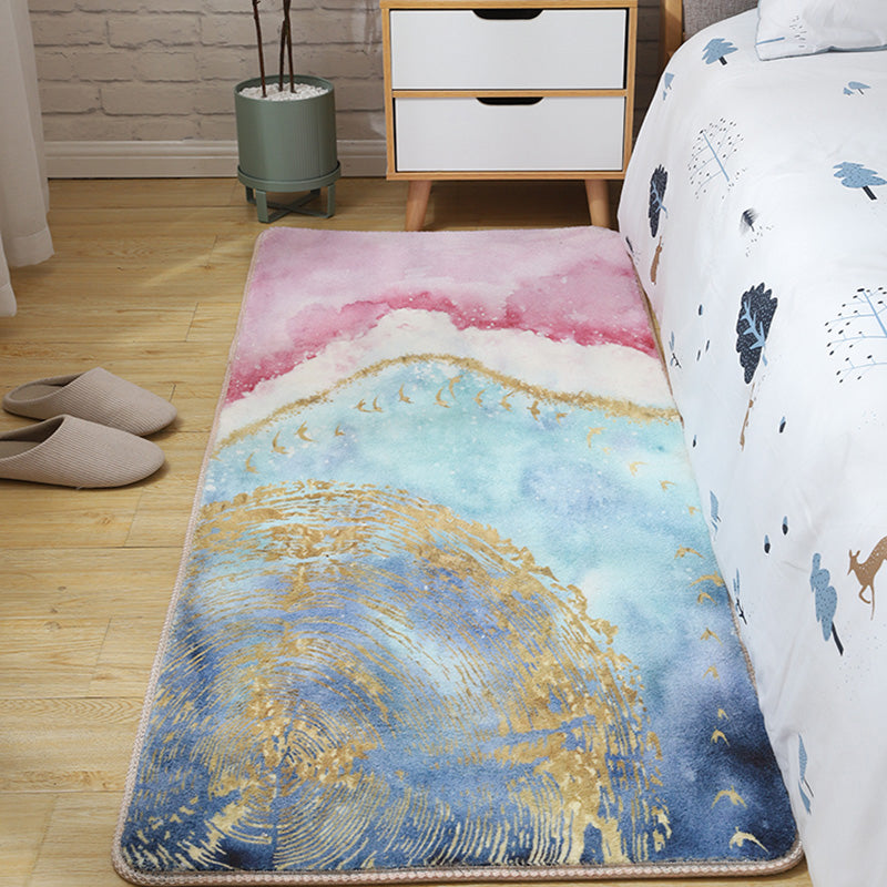 Kids Bedroom Area Rug Multi Colored Animal Sketch Rug Cotton Machine Wash Carpet Blue Clearhalo 'Area Rug' 'Rug' 2106502