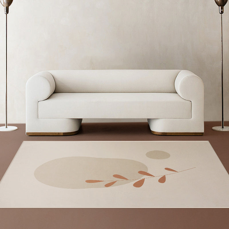 Minimalist Plant Print Rug Pastoral Color Polypropylene Rug Non-Slip Stain Resistant Pet Friendly Carpet for Great Room Clearhalo 'Area Rug' 'Rug' 2106651