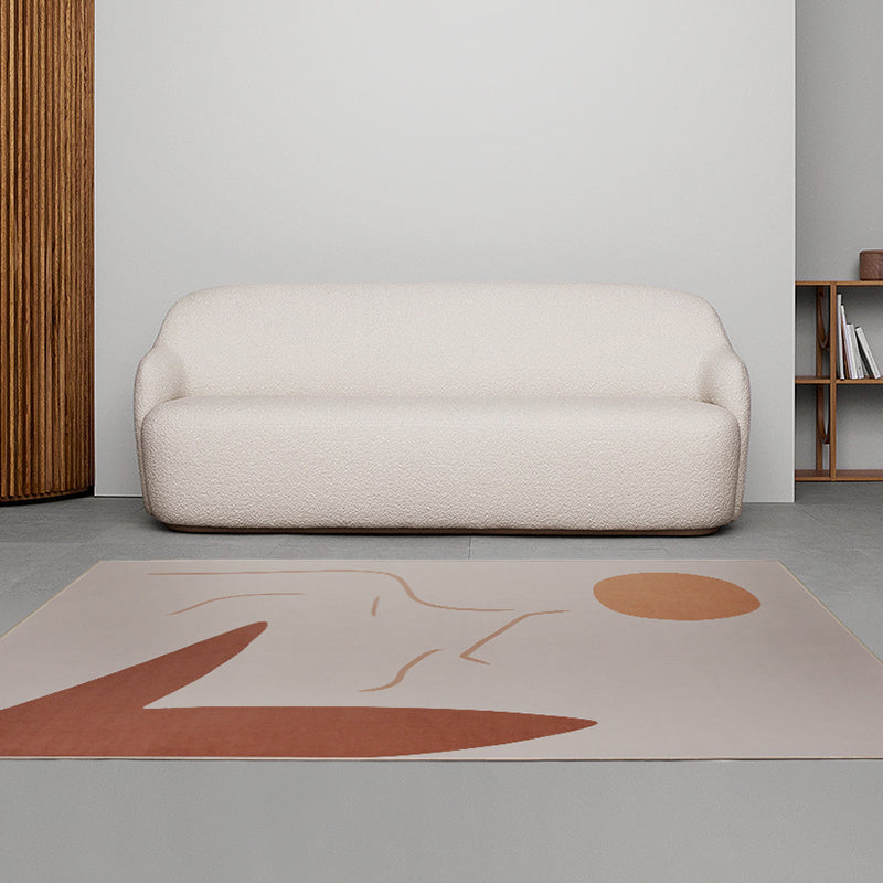 Minimalist Plant Print Rug Pastoral Color Polypropylene Rug Non-Slip Stain Resistant Pet Friendly Carpet for Great Room Clearhalo 'Area Rug' 'Rug' 2106656