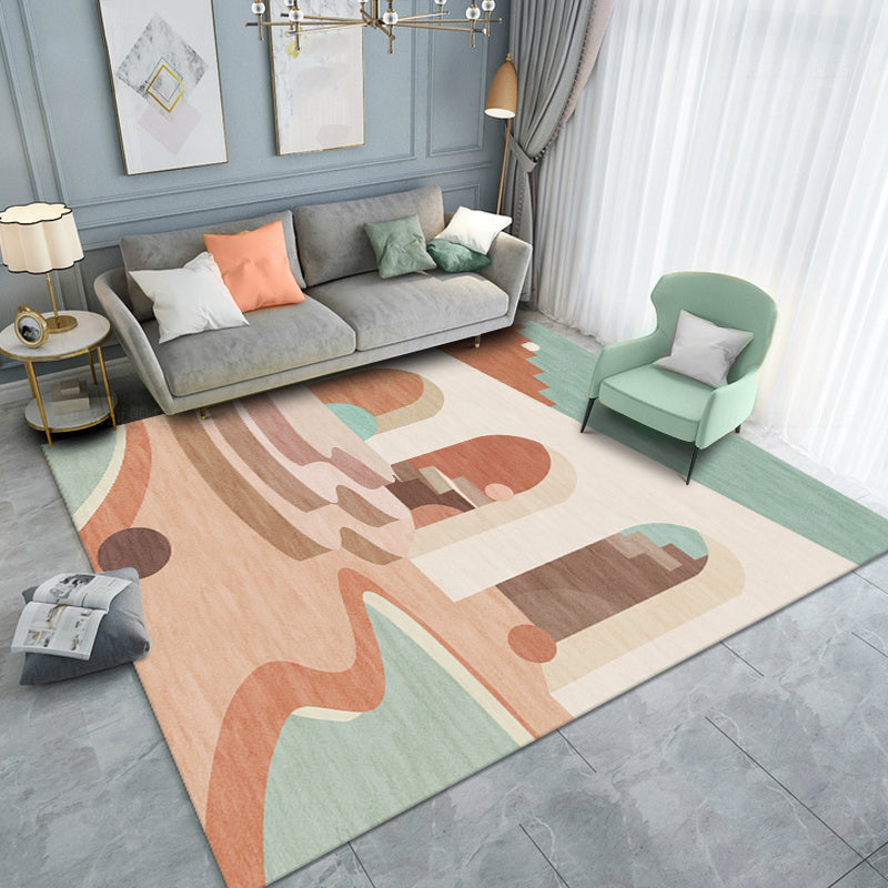 Nordic Living Room Rug Morandi Color Castle Interior View Rug Polypropylene Stain Resistant Pet Friendly Anti-Slip Backing Rug Clearhalo 'Area Rug' 'Rug' 2106715