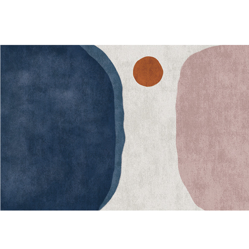 Multi-Color Abstract Pattern Rug Synthetics Postmodern Carpet Stain Resistant Washable Non-Slip Rug for Girls Bedroom Dark Blue Clearhalo 'Area Rug' 'Rug' 2106826