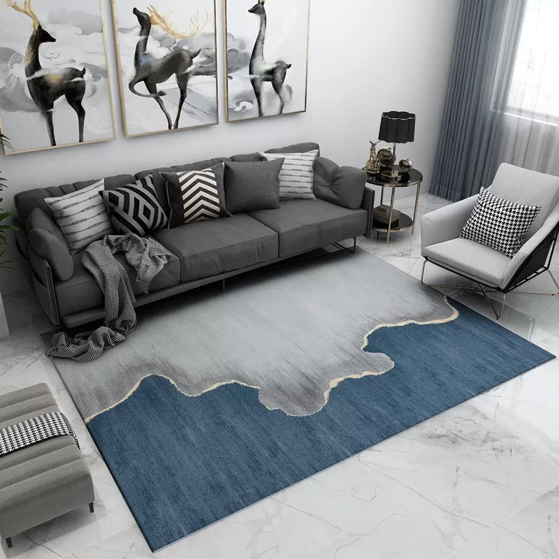 Contemporary Abstract Pattern Rug Multi Color Polypropylene Rug Anti-Slip Pet Friendly Stain Resistant Carpet for Great Room Dark Blue Clearhalo 'Area Rug' 'Rug' 2106854
