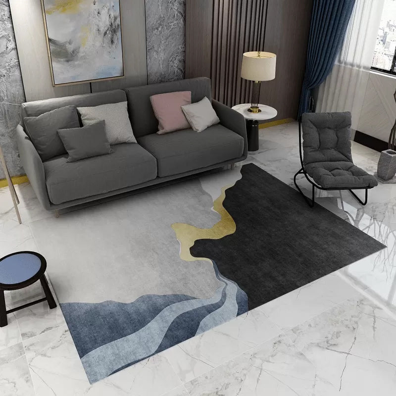 Contemporary Abstract Pattern Rug Multi Color Polypropylene Rug Anti-Slip Pet Friendly Stain Resistant Carpet for Great Room Black Clearhalo 'Area Rug' 'Rug' 2106859