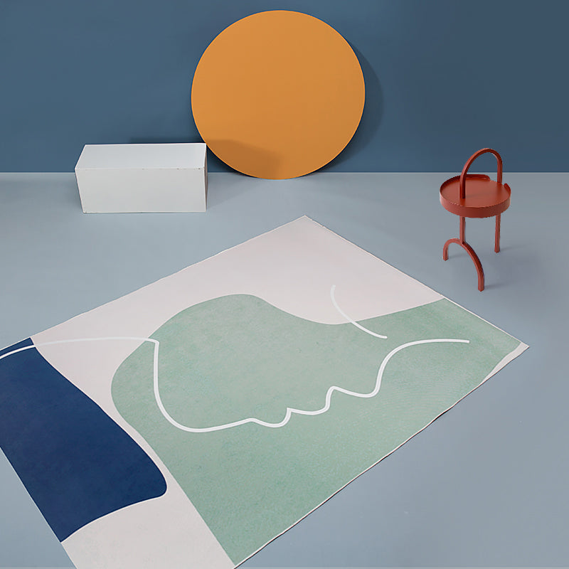 Chic Nordic Indoor Rug Multicolor Curve Line Art Geometric Rug Stain Resistant Non-Slip Machine Washable Carpet for Home Green Clearhalo 'Area Rug' 'Rug' 2106864