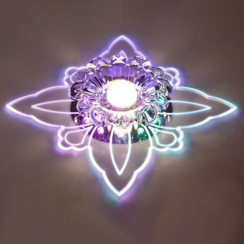 Blossom LED Flush Mount Light Simplicity Crystal Corridor Flush Mount Ceiling Light in Clear Clearhalo 'Ceiling Lights' 'Close To Ceiling Lights' 'Close to ceiling' 'Flush mount' Lighting' 2106967
