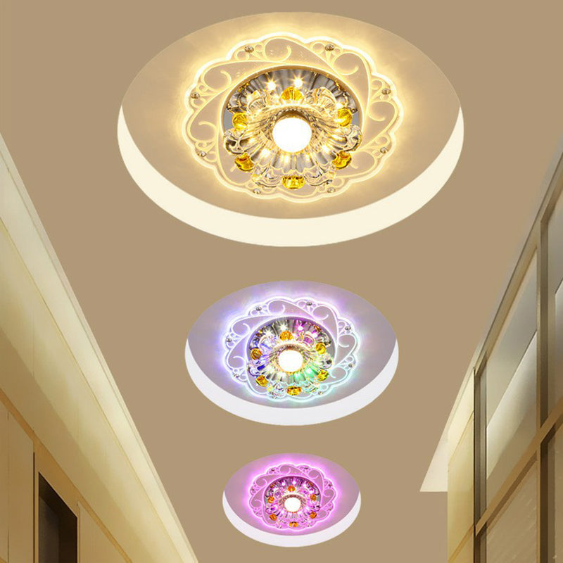 Blossom Flush Light Modern Style Crystal Clear LED Flush Ceiling Light Fixture for Hallway Clearhalo 'Ceiling Lights' 'Close To Ceiling Lights' 'Close to ceiling' 'Flush mount' Lighting' 2107042
