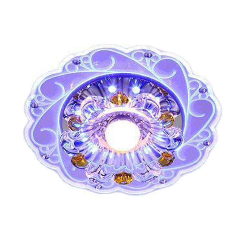 Blossom Flush Light Modern Style Crystal Clear LED Flush Ceiling Light Fixture for Hallway Clearhalo 'Ceiling Lights' 'Close To Ceiling Lights' 'Close to ceiling' 'Flush mount' Lighting' 2107050