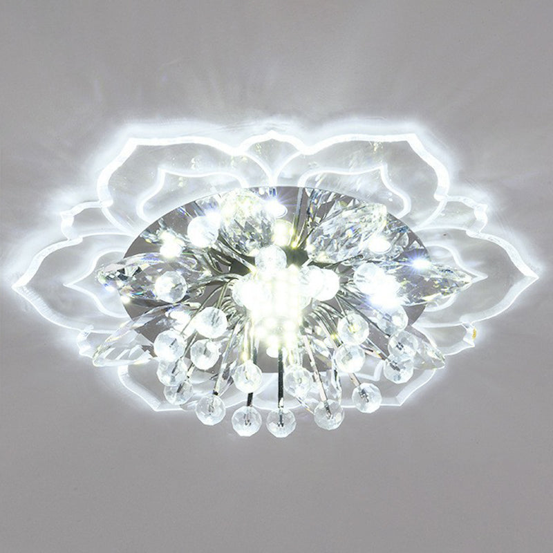 Blossom Crystal Flush Ceiling Light Contemporary Clear LED Flush Mount Lighting Fixture Clearhalo 'Ceiling Lights' 'Close To Ceiling Lights' 'Close to ceiling' 'Flush mount' Lighting' 2107156