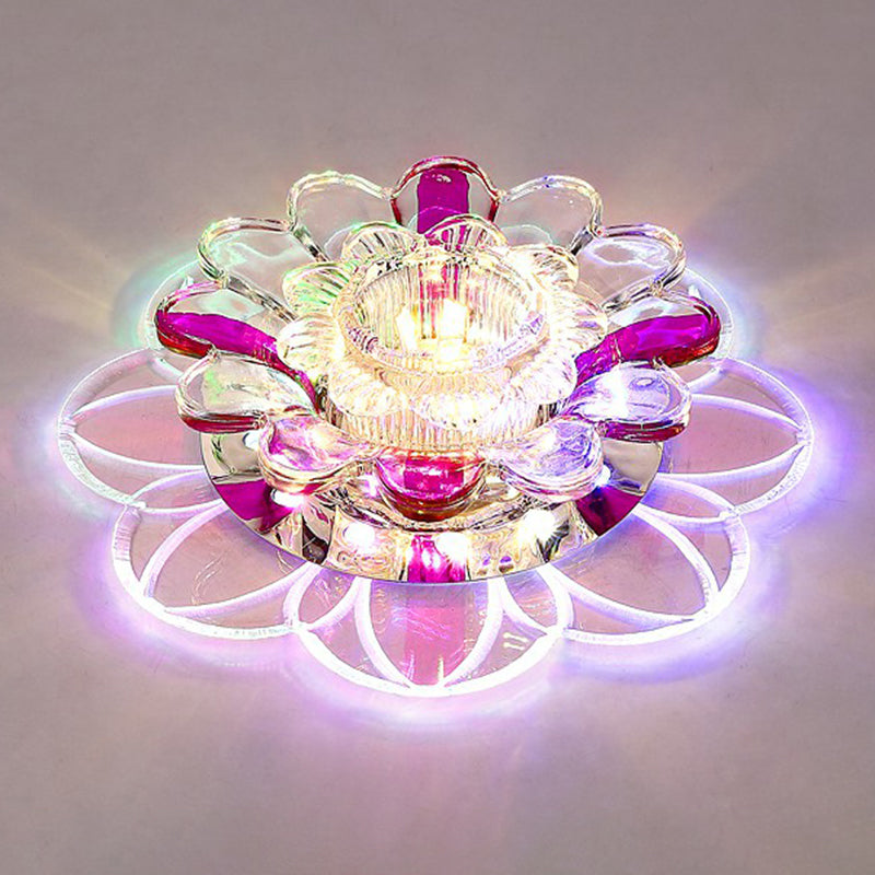 Clear Floral Shape LED Flush Mount Light Simplicity Crystal Flush Mount Ceiling Light Clearhalo 'Ceiling Lights' 'Close To Ceiling Lights' 'Close to ceiling' 'Flush mount' Lighting' 2107161