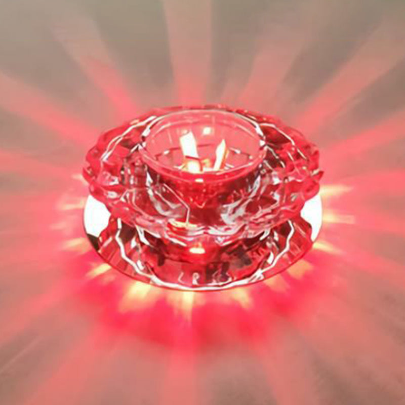 Crystal Flower LED Flush Mount Light Simplicity Clear Flush Mount Ceiling Light for Hallway Clear Red Clearhalo 'Ceiling Lights' 'Close To Ceiling Lights' 'Close to ceiling' 'Flush mount' Lighting' 2107210