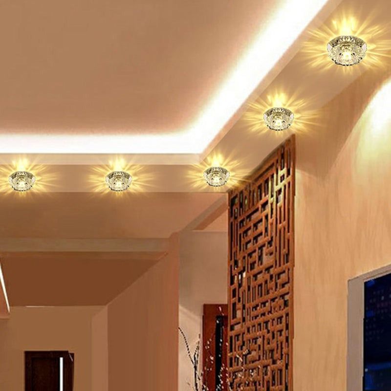 Blossom Shaped Crystal Flush Light Artistic Clear LED Flush Ceiling Light Fixture for Entryway Clearhalo 'Ceiling Lights' 'Close To Ceiling Lights' 'Close to ceiling' 'Flush mount' Lighting' 2107215