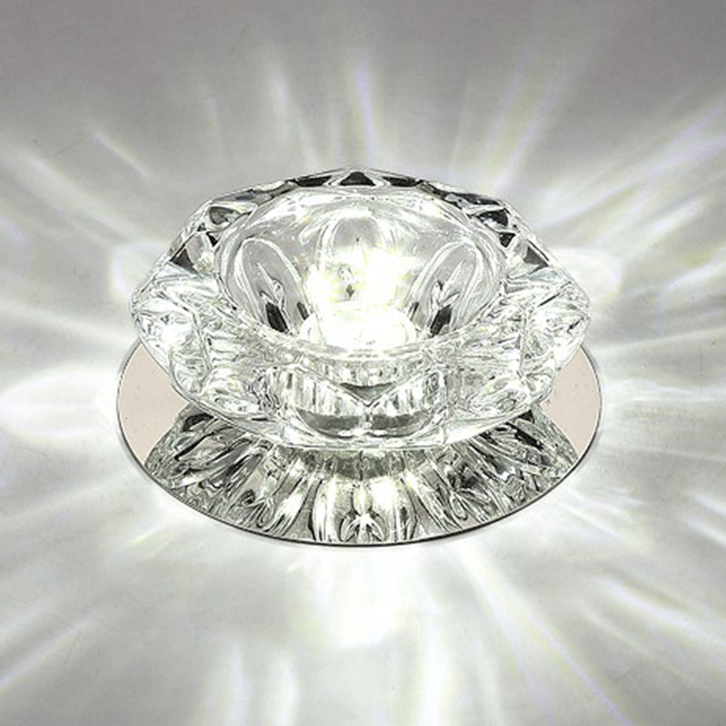 Blossom Shaped Crystal Flush Light Artistic Clear LED Flush Ceiling Light Fixture for Entryway Clearhalo 'Ceiling Lights' 'Close To Ceiling Lights' 'Close to ceiling' 'Flush mount' Lighting' 2107221