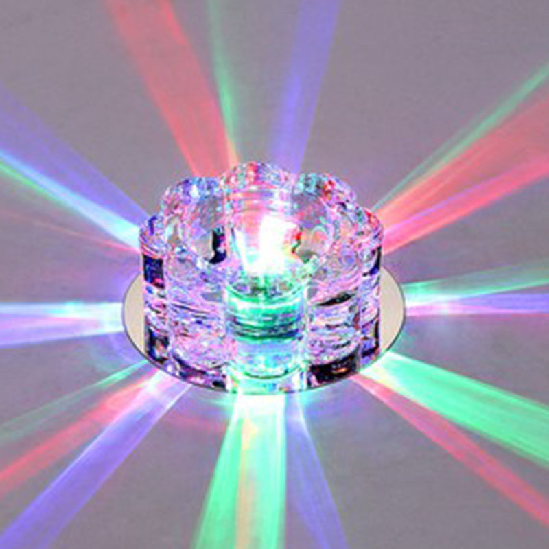Floral Crystal Flush Light Artistic Clear LED Flush Ceiling Light Fixture for Living Room Clearhalo 'Ceiling Lights' 'Close To Ceiling Lights' 'Close to ceiling' 'Flush mount' Lighting' 2107405