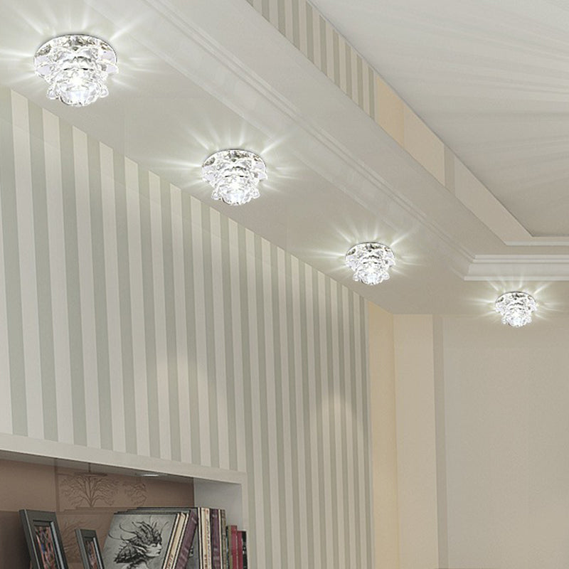Lotus LED Flush Mount Modern Crystal Clear Flushmount Ceiling Light for Living Room Clearhalo 'Ceiling Lights' 'Close To Ceiling Lights' 'Close to ceiling' 'Flush mount' Lighting' 2107423