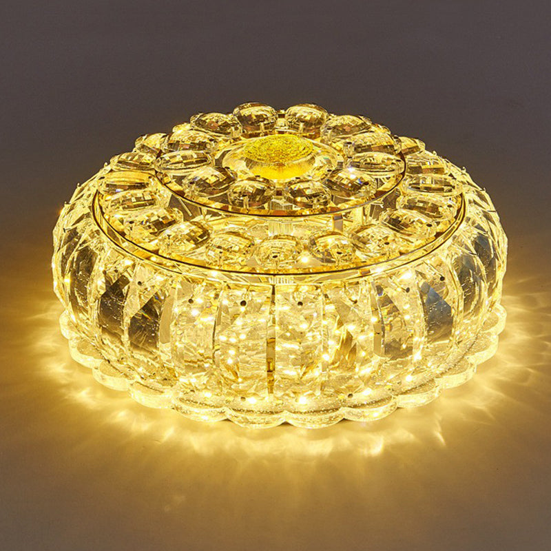 Round LED Flush Mount Light Simplicity Crystal Hallway Flush Mount Ceiling Light in Clear Clear Yellow Clearhalo 'Ceiling Lights' 'Close To Ceiling Lights' 'Close to ceiling' 'Flush mount' Lighting' 2107500