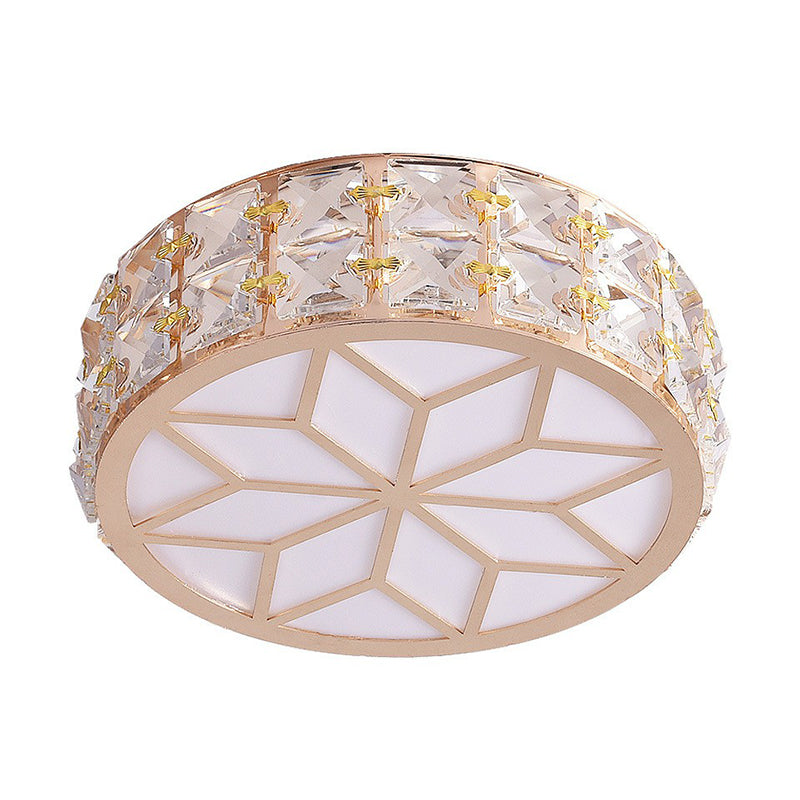 Drum Shaped Flush Mount Lighting Minimalist Crystal LED Flush Mount Fixture for Entryway Clearhalo 'Ceiling Lights' 'Close To Ceiling Lights' 'Close to ceiling' 'Flush mount' Lighting' 2107565