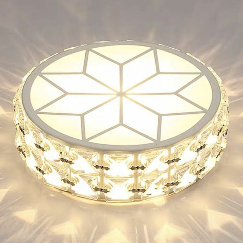 Round Shaped Corridor LED Flush Mount Crystal Modern Style Flush Ceiling Light Fixture Clearhalo 'Ceiling Lights' 'Close To Ceiling Lights' 'Close to ceiling' 'Flush mount' Lighting' 2107571
