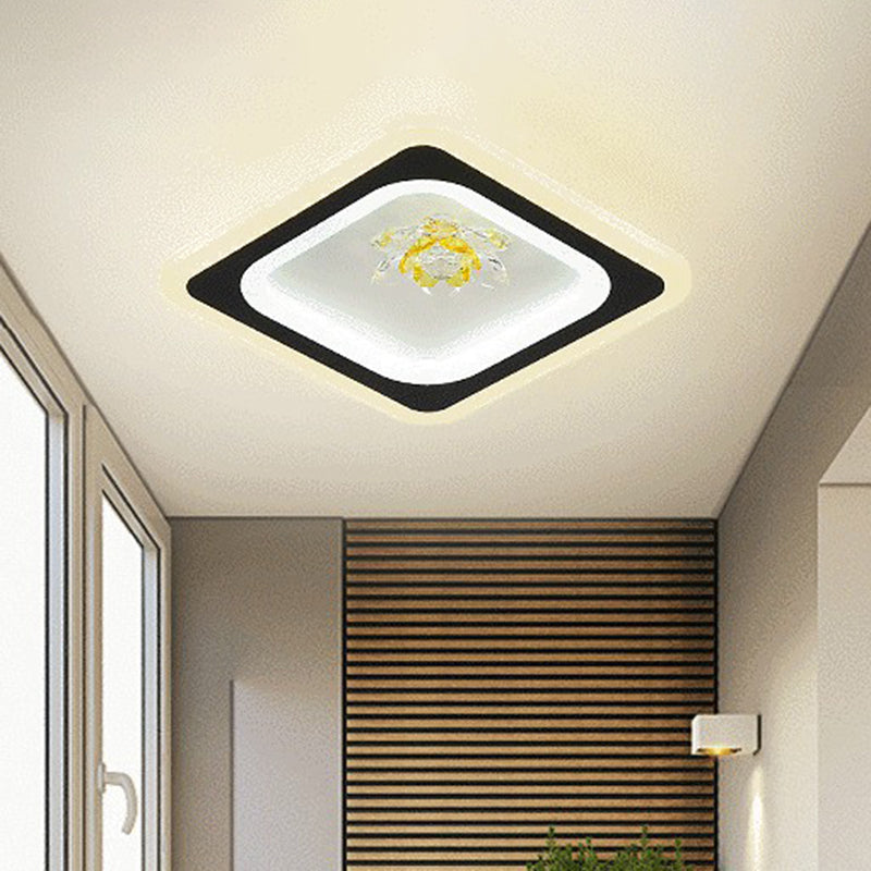 Contemporary Geometric Shaped Flush Ceiling Light Crystal Hallway LED Flush Mount Lighting Fixture Clearhalo 'Ceiling Lights' 'Close To Ceiling Lights' 'Close to ceiling' 'Flush mount' Lighting' 2107582