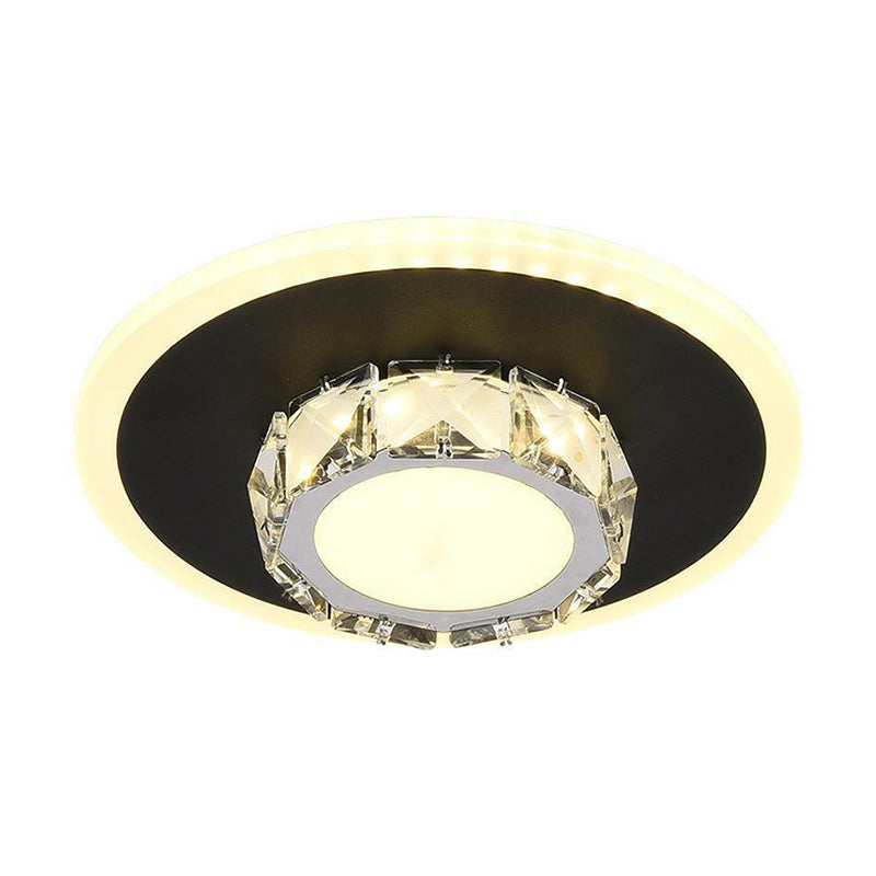 Contemporary Geometric Shaped Flush Ceiling Light Crystal Hallway LED Flush Mount Lighting Fixture Clearhalo 'Ceiling Lights' 'Close To Ceiling Lights' 'Close to ceiling' 'Flush mount' Lighting' 2107587
