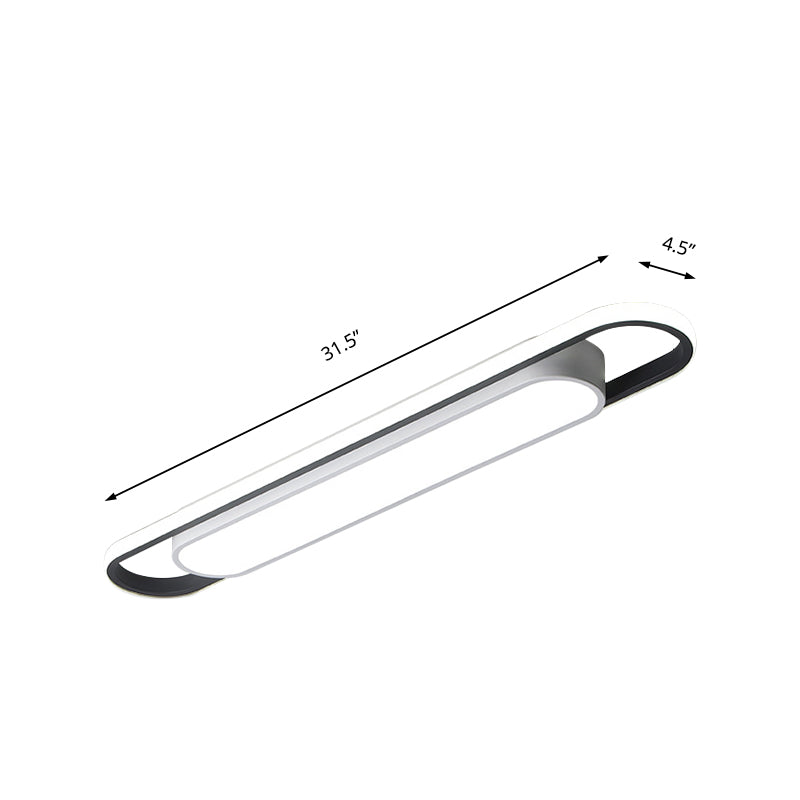 Black and White Multi-Ring Flush Lighting Modern 16"/23.5"/31.5" Wide Led Acrylic Flush Mount Lamp Fixture for Corridor in White/Warm Light Clearhalo 'Ceiling Lights' 'Close To Ceiling Lights' 'Close to ceiling' 'Flush mount' Lighting' 210840