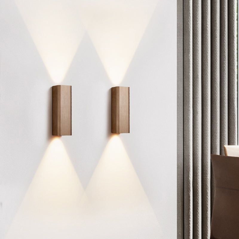 Modern Cuboid Wall Mounted Light Metal Living Room LED Up and Down Wall Sconce in Bronze/Gold/Coffee Bronze Clearhalo 'Cast Iron' 'Glass' 'Industrial' 'Modern wall lights' 'Modern' 'Tiffany' 'Traditional wall lights' 'Wall Lamps & Sconces' 'Wall Lights' Lighting' 210898