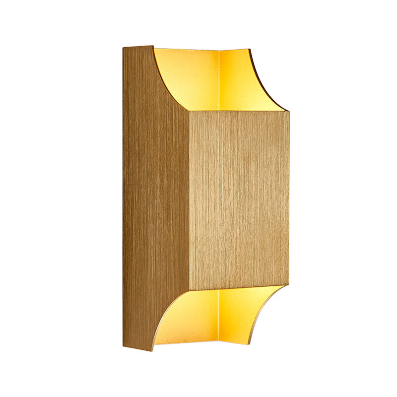 1 Light Bedroom Up and Down LED Wall Sconce with Geometric Metal Shade Black/Grey/White Wall Mount Light Clearhalo 'Cast Iron' 'Glass' 'Industrial' 'Modern wall lights' 'Modern' 'Tiffany' 'Traditional wall lights' 'Wall Lamps & Sconces' 'Wall Lights' Lighting' 211094