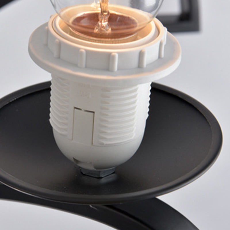 3/6 Lights Chandelier Light with Cylinder Frosted Glass Shade Classic Living Room Ceiling Lamp in Black Clearhalo 'Ceiling Lights' 'Chandeliers' Lighting' options 211147