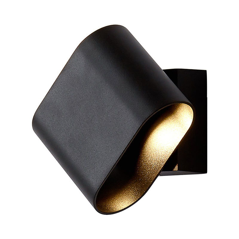 Round Edge Cuboid Wall Sconce Light Simple Metal LED Black/Grey/White Wall Mount Light for Corridor Clearhalo 'Cast Iron' 'Glass' 'Industrial' 'Modern wall lights' 'Modern' 'Tiffany' 'Traditional wall lights' 'Wall Lamps & Sconces' 'Wall Lights' Lighting' 211254