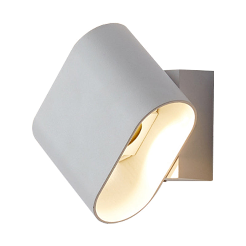 Round Edge Cuboid Wall Sconce Light Simple Metal LED Black/Grey/White Wall Mount Light for Corridor Clearhalo 'Cast Iron' 'Glass' 'Industrial' 'Modern wall lights' 'Modern' 'Tiffany' 'Traditional wall lights' 'Wall Lamps & Sconces' 'Wall Lights' Lighting' 211260