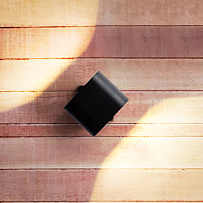 Round Edge Cuboid Wall Sconce Light Simple Metal LED Black/Grey/White Wall Mount Light for Corridor Black Clearhalo 'Cast Iron' 'Glass' 'Industrial' 'Modern wall lights' 'Modern' 'Tiffany' 'Traditional wall lights' 'Wall Lamps & Sconces' 'Wall Lights' Lighting' 211265