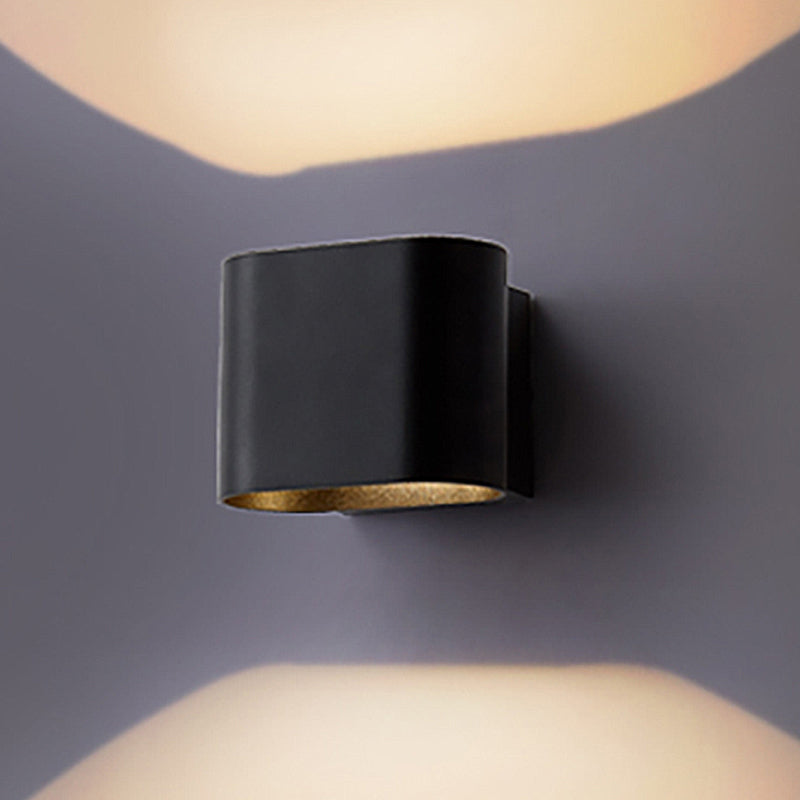 Round Edge Cuboid Wall Sconce Light Simple Metal LED Black/Grey/White Wall Mount Light for Corridor Clearhalo 'Cast Iron' 'Glass' 'Industrial' 'Modern wall lights' 'Modern' 'Tiffany' 'Traditional wall lights' 'Wall Lamps & Sconces' 'Wall Lights' Lighting' 211266