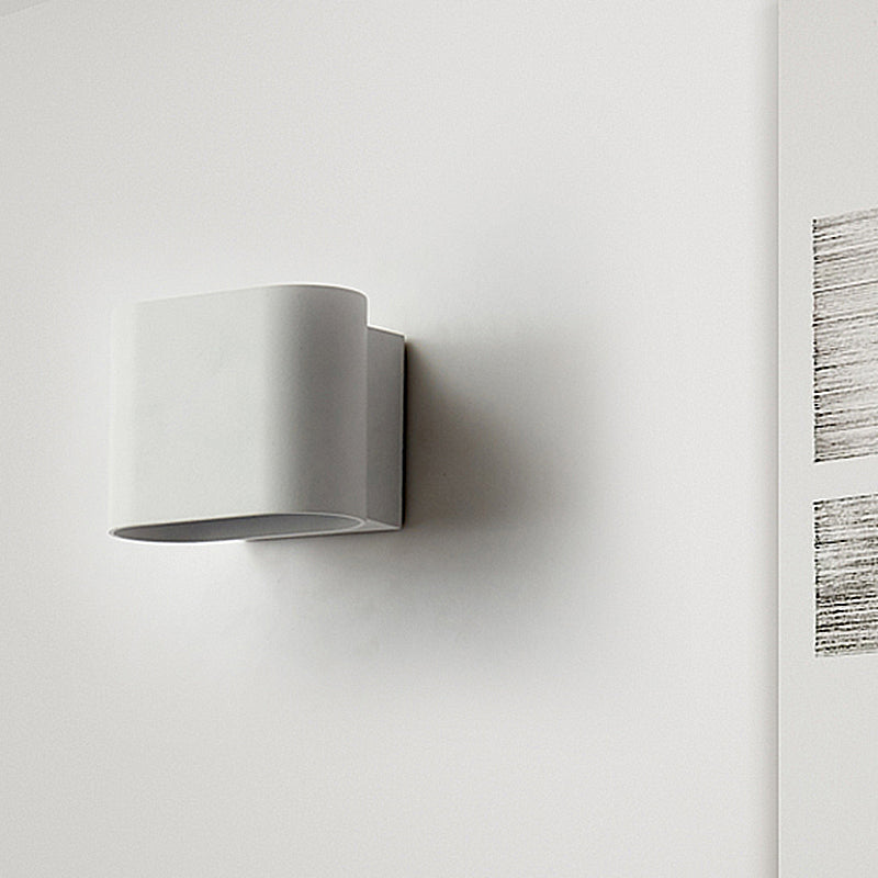Round Edge Cuboid Wall Sconce Light Simple Metal LED Black/Grey/White Wall Mount Light for Corridor Clearhalo 'Cast Iron' 'Glass' 'Industrial' 'Modern wall lights' 'Modern' 'Tiffany' 'Traditional wall lights' 'Wall Lamps & Sconces' 'Wall Lights' Lighting' 211267