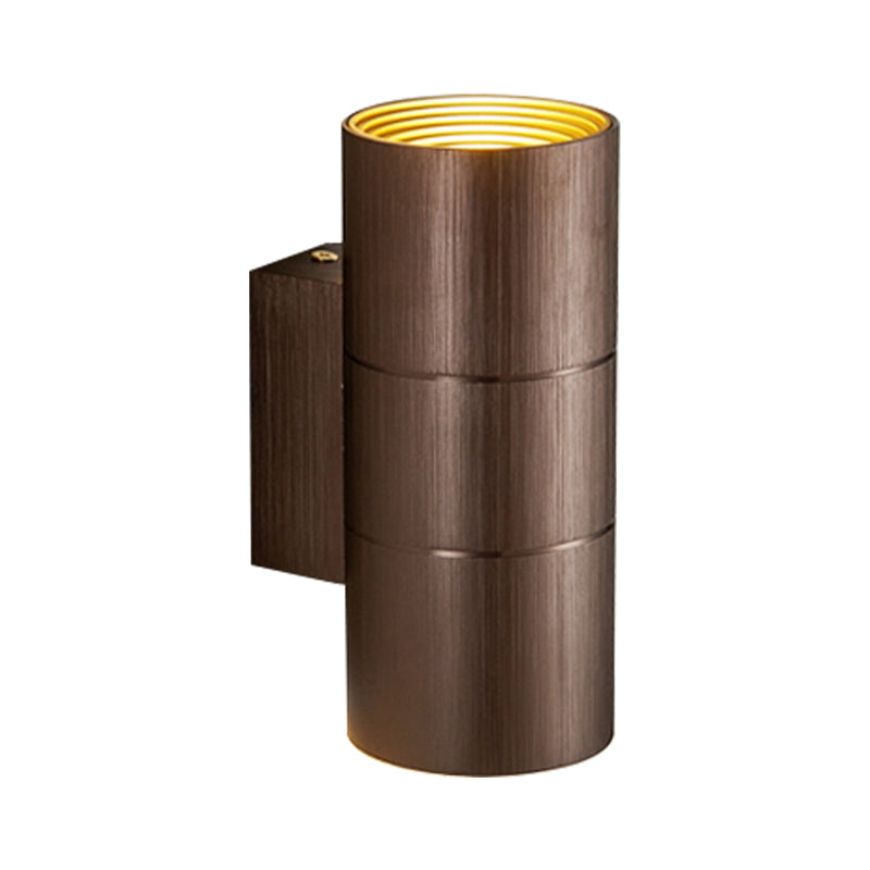 Tubular LED Up and Down Wall Sconce Modern Metal 1 Light Black/Grey/Gold Wall Lamp for Bathroom Clearhalo 'Cast Iron' 'Glass' 'Industrial' 'Modern wall lights' 'Modern' 'Tiffany' 'Traditional wall lights' 'Wall Lamps & Sconces' 'Wall Lights' Lighting' 211292