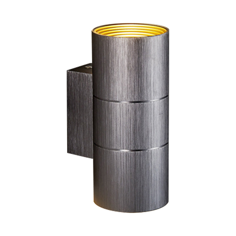 Tubular LED Up and Down Wall Sconce Modern Metal 1 Light Black/Grey/Gold Wall Lamp for Bathroom Clearhalo 'Cast Iron' 'Glass' 'Industrial' 'Modern wall lights' 'Modern' 'Tiffany' 'Traditional wall lights' 'Wall Lamps & Sconces' 'Wall Lights' Lighting' 211295