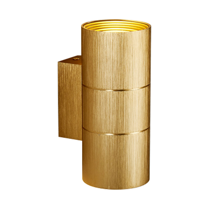 Tubular LED Up and Down Wall Sconce Modern Metal 1 Light Black/Grey/Gold Wall Lamp for Bathroom Clearhalo 'Cast Iron' 'Glass' 'Industrial' 'Modern wall lights' 'Modern' 'Tiffany' 'Traditional wall lights' 'Wall Lamps & Sconces' 'Wall Lights' Lighting' 211297