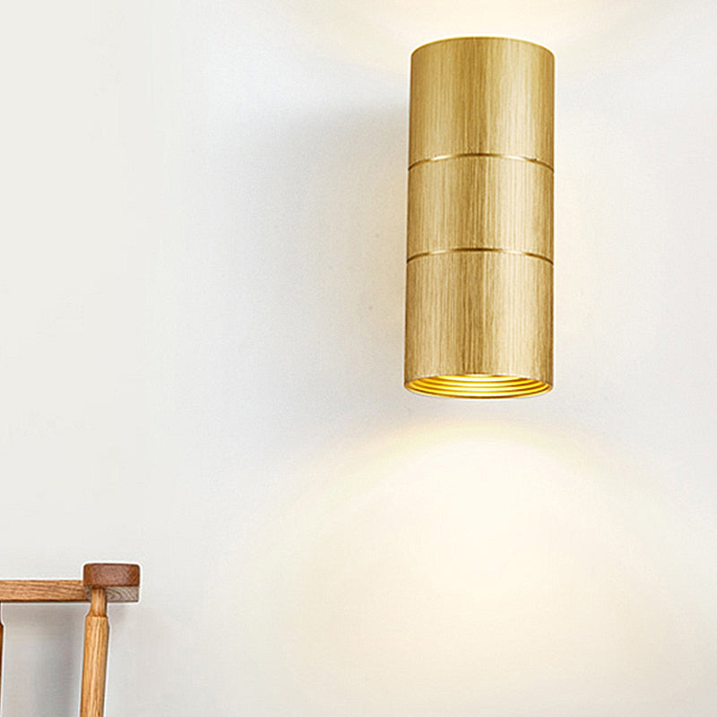 Tubular LED Up and Down Wall Sconce Modern Metal 1 Light Black/Grey/Gold Wall Lamp for Bathroom Clearhalo 'Cast Iron' 'Glass' 'Industrial' 'Modern wall lights' 'Modern' 'Tiffany' 'Traditional wall lights' 'Wall Lamps & Sconces' 'Wall Lights' Lighting' 211310