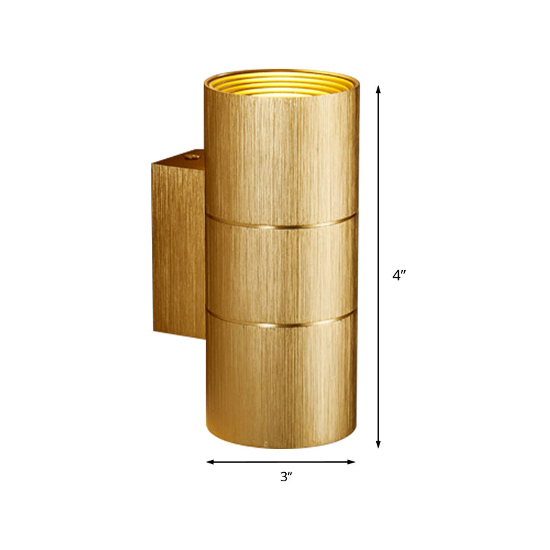 Tubular LED Up and Down Wall Sconce Modern Metal 1 Light Black/Grey/Gold Wall Lamp for Bathroom Clearhalo 'Cast Iron' 'Glass' 'Industrial' 'Modern wall lights' 'Modern' 'Tiffany' 'Traditional wall lights' 'Wall Lamps & Sconces' 'Wall Lights' Lighting' 211311