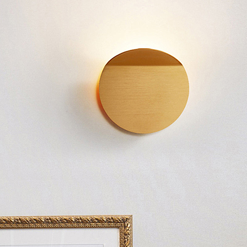 Contemporary Round Metal Wall Sconce Light Black/Grey/White LED Wall Mount Light for Corridor Clearhalo 'Cast Iron' 'Glass' 'Industrial' 'Modern wall lights' 'Modern' 'Tiffany' 'Traditional wall lights' 'Wall Lamps & Sconces' 'Wall Lights' Lighting' 211364