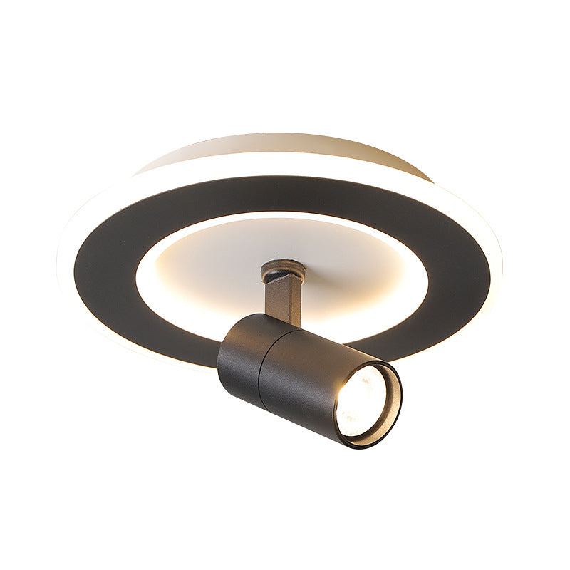 Square/Round Flush Mount Lighting Modern Acrylic LED White/Black Flush Mount Lamp Fixture in White/Warm Light Clearhalo 'Ceiling Lights' 'Close To Ceiling Lights' 'Close to ceiling' 'Flush mount' Lighting' 211383
