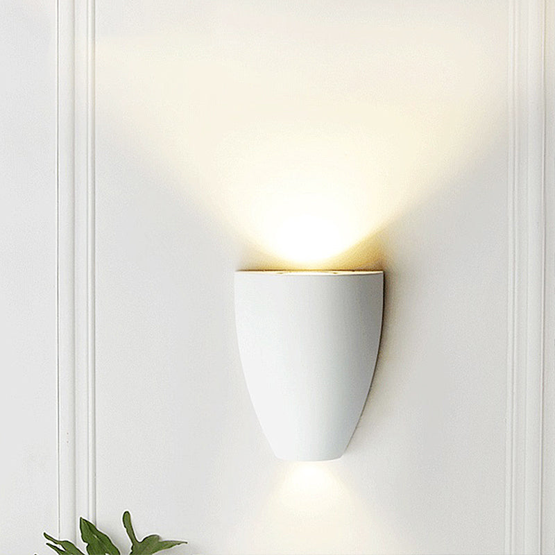 Bullet Shape Wall Mount Light Modern Metal Black/Grey/White LED Up and Down Wall Sconce for Stairway Clearhalo 'Cast Iron' 'Glass' 'Industrial' 'Modern wall lights' 'Modern' 'Tiffany' 'Traditional wall lights' 'Wall Lamps & Sconces' 'Wall Lights' Lighting' 211411
